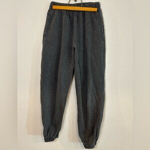 Brandy Melville Women's Jogger Sweatpants Gray Fleece Cotton Elastic Waist